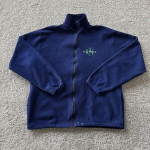Vintage Auburn Sportswear Jacket Mens Large Blue Fleece Full Zip Nurse Logo